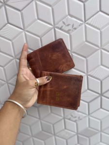 Portefeuille en cuir véritable fait main pour homme, style vintage, fermeture à rabat, porte-cartes et billets, élégant, usage quotidien, cadeau pour lui - Product Image 3