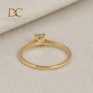 แหวนทองคำแท้ 14K ประดับเพชรเพาะเลี้ยงและพลอยสีฟ้าพาราอิบาเพาะเลี้ยง ได้รับการรับรองจาก IGI เหมาะสำหรับเป็นเครื่องประดับงานแต่งงานสำหรับผู้หญิง - Product Image 6