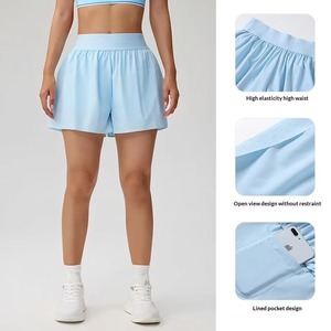 Jupe plissée personnalisée pour femme, taille haute, 2 en 1, sportive, pour la course à pied, le tennis, le paddle, le golf, le pickleball, avec poche - Product Image 1
