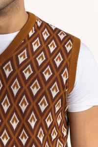 Nouveau design, cardigan à manches longues, col en V, logo de la marque, tricot brodé, patch en chenille personnalisé, pull pour homme - Product Image 5