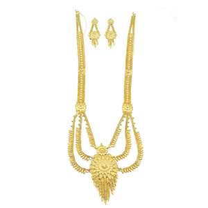 Juego de Collares Rani Haar Chapados en Oro Micro de 14K, 18K y 24K al por Mayor, Conjunto de Joyería India con Diseño Floral, Juego de Joyería de Latón Relleno de Oro - Product Image 2