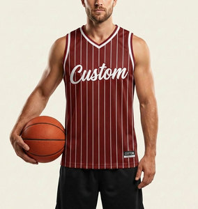 Maillot de basket-ball réversible personnalisé imprimé, unisexe, en polyester mesh, t-shirt de sport - Product Image 2