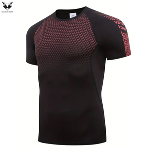 Best <b>Material</b> Good Quality Compression Short Sleeve T Shirts For Men Moisture-Wicking Breathable For Gym Wear Shirts - Product Image 3