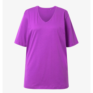 Camiseta Modal Personalizada para Mujer, Cuello en V, Talla Grande, Manga Corta, Informal, Verano, Fabricante de Ropa al por Mayor OEM ODM, Logotipo Personalizado - Product Image 1