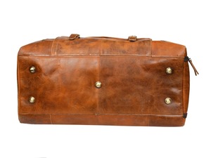 กระเป๋าเดินทางหนังแท้สไตล์วินเทจสำหรับผู้ชาย พร้อมซิปปิด - Product Image 3