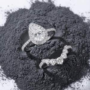 Anillo de Boda de Oro Blanco de 14K con Diamante Cultivado en Laboratorio de 2.01CT, Corte Pera, Estilo Étnico, Banda Curva, Certificado IGI, SPARKLING SPLENDOR, Regalo - Product Image 2