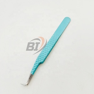 แหนบต่อขนตาสแตนเลสแบบมืออาชีพ ปลายเรียบ จับแน่น แหนบต่อขนตา 90 องศา - Product Image 1