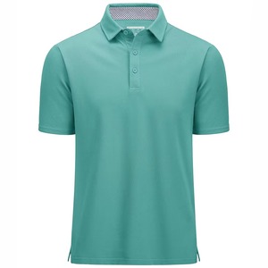 Camisa Personalizada para Hombre, Cómoda, de Color Sólido, Tejida, 100% Poliéster, Transpirable, de Secado Rápido, Manga Larga, Cuello Alto, Cierre de Botones - Product Image 1