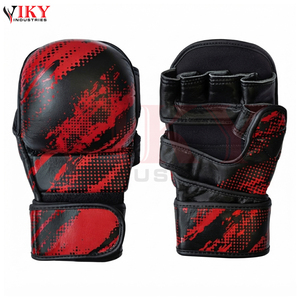 Gants de sparring MMA personnalisés faits à la main, légers et durables, avec impression par sublimation contrastée noir et rouge, fournisseur de qualité - Product Image 5