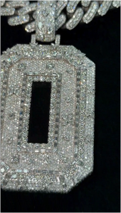 Collar con Colgante de Plata de Ley S925 de Alta Calidad Personalizado con Diamantes de Moissanita VVS, Número del 0 al 9, para Hombre - Product Image 5