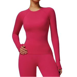 T-shirt de sport à manches longues pour femme, respirant, confortable, ajusté, pour la gym, le yoga et les activités sportives - Product Image 6