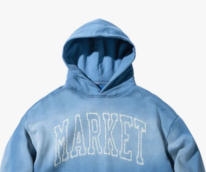 Sudadera con Capucha Oversize para Hombre, Tendencia 2026, Azul Claro, con Estampado Moderno, Algodón French Terry, Corte Regular, para Otoño - Product Image 4