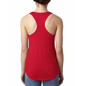 Next Level Women's Hip Hop Racerback Tank Top Red Breathable Eco-Friendly Front Logo Fitness Yoga Wear Organic Cotton - Product Image 2