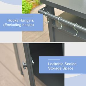 Tavolo da Cucina in Metallo per Esterni, Carrello Portatile con Ruote per Barbecue, Patio, Campeggio, Armadio per Conservazione e Preparazione Cucina all'Aperto - Product Image 6