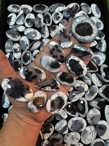 Ópalo Dendrítico Natural, Mezcla de Formas, Ópalo Negro y Blanco, Piedra Suelta para Joyería, Lote al por Mayor, 15-40mm, 3-10g - Product Image 2