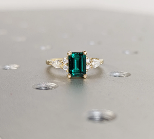 High Polish <b>Silver</b> Plated Gold Lab-Created Brilliant Cut Diamond <b>Statement</b> <b>Ring</b> IGI Certification-Luxury Engagement Wedding - Product Image 2