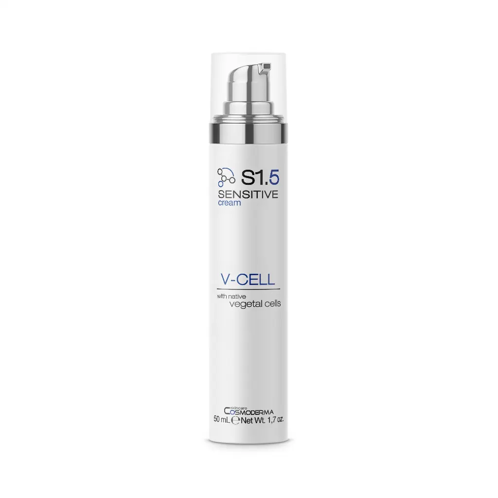 Marque privée V-Cell Sensitive S1.5 Crème Cosmoderma skincare 50 ml Fabriqué en Italie OEM