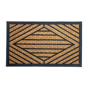 เสื่อยางโคโค่ขนาด40*60ซม. พรมกาบมะพร้าวงานถักมือลายนามธรรมออกแบบให้ซักได้ - Product Image 3