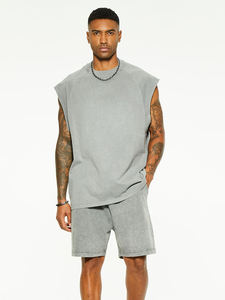 Conjunto de Camisetas y Pantalones Cortos de Algodón Blanco Personalizados con Estampado por Sublimación, Conjunto Deportivo para Hombre - Product Image 3