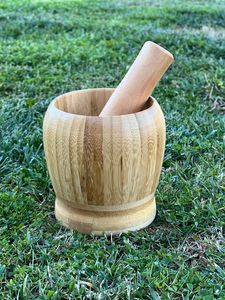 Solid Hardwood Mortar <b>And</b> Pestle <b>Set</b> Traditional <b>Spice</b> Grinder Bowl For Kitchen Cooking <b>And</b> Herbal Use - Product Image 5