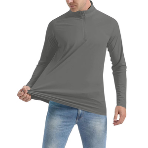 T-shirt de basketball d'extérieur pour hommes, col montant, en coton de haute qualité, service OEM, prix usine, idéal pour les loisirs - Product Image 5