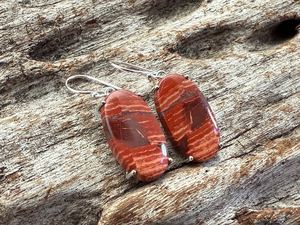 Pendientes de Jaspe Rojo, Plata de Ley 925, Hechos a Mano, con Piedras Preciosas Naturales, Joyería Boho, Regalo para Mujer - Product Image 4