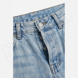 Light Blue Denim <b>Jacket</b> With Shearling Collar Regular Fit Stonewashed Cotton Casual Autumn Style Men's <b>Jacket</b> - Product Image 6