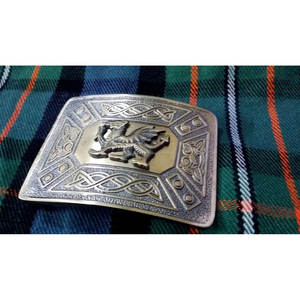 Hebilla de cinturón para kilt más vendida, con diseño de dragón walesí y acabado antiguo / Hebilla de dragón celta para kilts escoceses de las Tierras Altas - Product Image 3