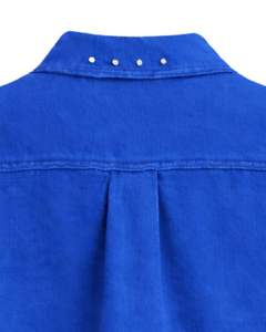Chaqueta Vaquera Corta Azul Rey Personalizada para Mujer con Botones en los Hombros Adornados con Pedrería, Manga Larga, a la Moda - Product Image 6