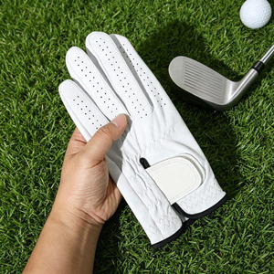 Logo Design High Quality Breathable Anti-Slip Soft Genuine Leather Men's Golf <b>Gloves</b> <b>Moisture</b> Wicking Comfortable Golf <b>Gloves</b> - Product Image 6