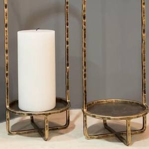 Luxury Gold Metal Arch <b>Candle</b> <b>Holder</b> Hammered Brass Pillar Candlestick Stand Nordic <b>Tall</b> Centerpiece Wedding Home Table Decor - Product Image 1