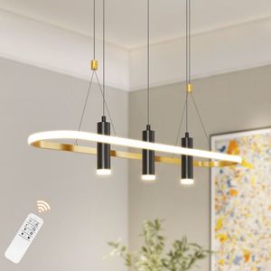Lampada a Sospensione LED Dimmerabile Javeriah a 4 Luci Nera/Oro Senza Lampadina Ritiro Solo in Giorni Feriali Non Spedibile nei Weekend - Product Image 1