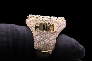 Moissanite King Edition Hip Hop <b>Ring</b> with 0.5 Carat DEF Gemstone Silver Plated Prong Setting - Product Image 4