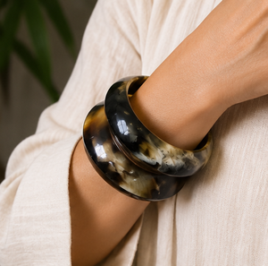 กำไลข้อมือแบบเขาควายขัดเงากำไลข้อมือแฟชั่นทำมือธรรมชาติคอลเลกชันเครื่องประดับช่างฝีมือขายส่ง - Product Image 3