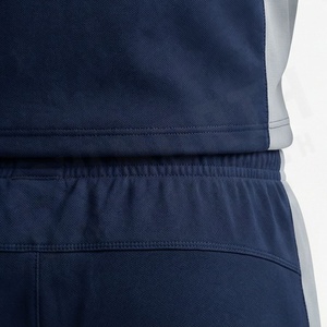 Men's <b>Navy</b> Blue Hooded Tracksuit Full Zip Geometric Print Sporty Sweatshirt And Pants Set With Side Pockets Autumn Wear - Product Image 5