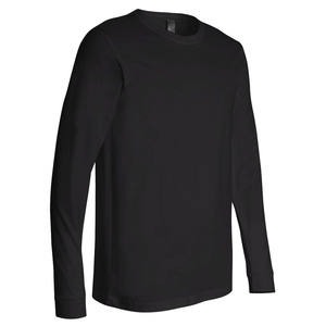 T-shirt à manches longues en coton de haute qualité, couleurs unies, pour hommes, impression, coupe ajustée, col rond, t-shirt de fitness pour hommes - Product Image 5