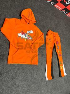 Custom Manufacturer Graphic Screen Printing Acid Wash Men Tracksuit Sun Faded Pullover Hoodie & Sweat Pants <b>Set</b> Men Sweatsuit - Product Image 3