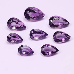 Ametyste naturelle taille poire, pierre précieuse non montée, taillée à la main, améthyste africaine calibrée avec jeu de couleurs, tailles 3x4mm-8x10mm pour la personnalisation - Product Image 2