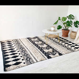 <b>Boho</b> Area <b>Rugs</b> Long Fringed Tufted Durable Bedroom <b>Rug</b> Chevron Pattern Cotton Handloom <b>Boho</b> Chic Home Decor <b>Rugs</b> - Product Image 3