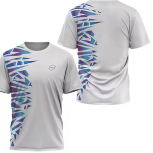 เสื้อยืดเทนนิสคอกลมแขนสั้นสีเขียวมะนาวแบบยูนิเซ็กซ์ ระบายเหงื่อได้ดี พิมพ์ลายแบบซับลิเมชั่น โพลีเอสเตอร์ 100% ทรงแอธเลติก สกรีนชื่อทีมได้ - Product Image 6
