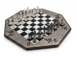 Juego de Ajedrez de Metal con Acabado Brillante, Diseño Tradicional, Escultura Decorativa, Regalo, Juego Hecho a Mano para Mesa - Product Image 3