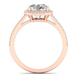 Anillo de compromiso REYES exquisito de oro sólido de 14K con moissanita certificada GRA, halo de lujo, regalo de boda, joyería fina para mujer - Product Image 4