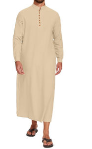 Ropa Islámica para Hombre OEM, Nuevo Diseño Elegante, Jubba Thobes de Algodón, Kurta Musulmana, Jubba Thawb Marroquí Saudí - Product Image 3