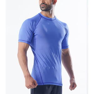 T-shirts de compression pour hommes, hauts de sport, fitness, athlétiques, coupe slim, tissu extensible, performance, manches courtes - Product Image 5