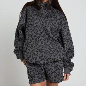 Ensemble survêtement unisexe tendance en coton peigné super doux, comprenant un sweat à capuche et un pantalon de survêtement camouflage, coupe oversize – Nouvelle collection très prisée - Product Image 2