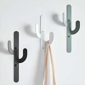 Set of 3 Stainless Steel Cactus Double <b>Wall</b> Mounted <b>Hooks</b> Hangers for Bathroom & Living Room Decor Coats Bags <b>Keys</b> - Product Image 2