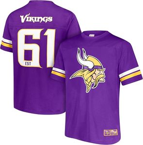 Maillot de football violet des Vikings du Minnesota, numéro 61, logo, couleur d'équipe, broderie machine, matière polyester, durable, séchage rapide - Product Image 1