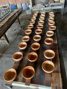 Natural Wood Round Bowls Set Simple Durable Kitchen Serving Dishware Made in VietNam - Product Image 2