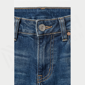 Jean en denim délavé coupe slim à jambe droite pour homme, taille mi-haute, en coton, style décontracté, collection automne - Product Image 4