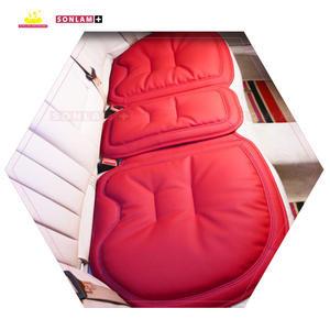Cojines de asiento de cuero rojo ciruela Nappa ODM al por mayor y almohada personalizable cojín de asiento de coche impermeable conjunto universal de cojín de coche - Product Image 3